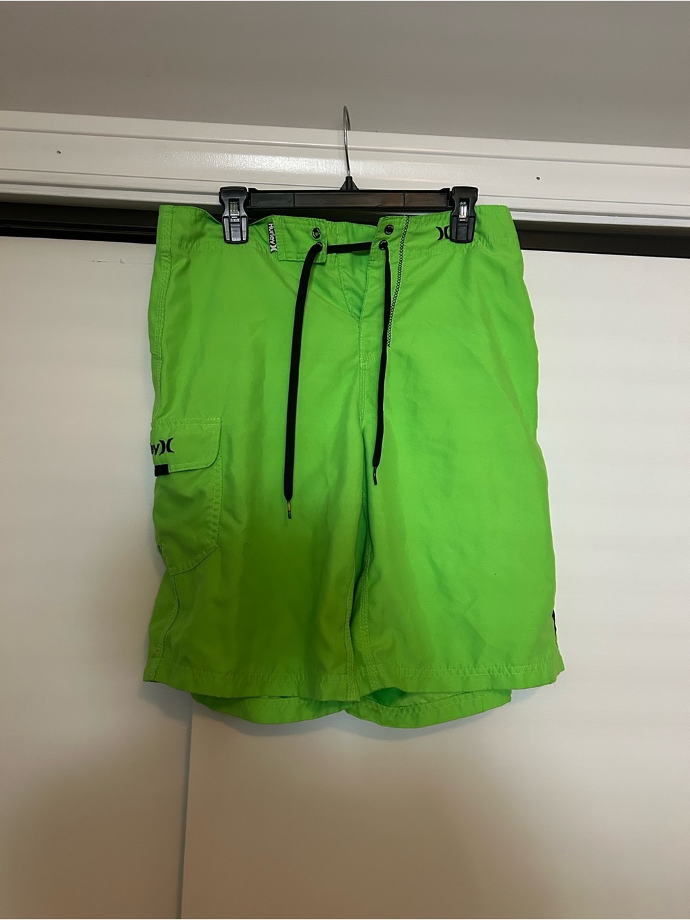 Hurley Neon Green Men's Swim Trunks with String closure